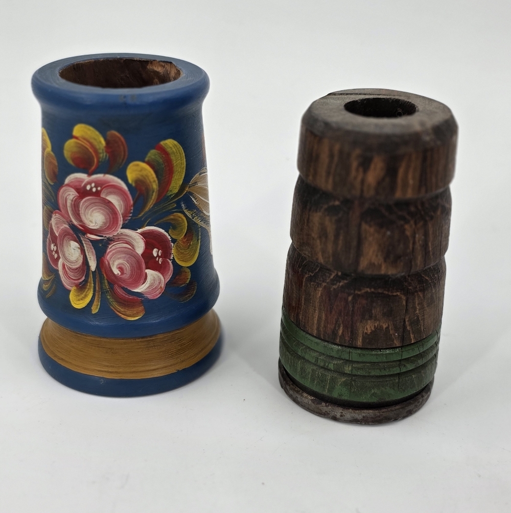 Antique Bobbins Vintage textile Spools Home Decor